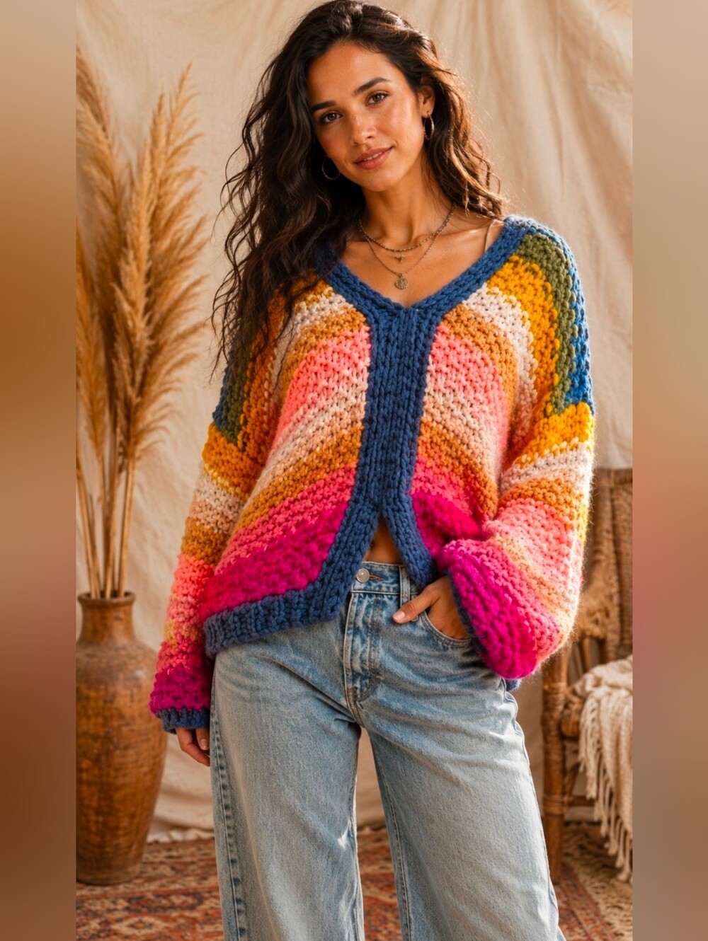 Anthropologie Reversible Knit Rainbow Pullover Striped Sweater One Size NIP$245